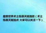 魔獸世界術(shù)士練級天賦選擇（術(shù)士練級天賦加點(diǎn) 大家可以關(guān)注一下）