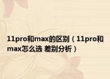 11pro和max的區(qū)別（11pro和max怎么選 差別分析）