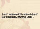 小蘇打與碳酸鈉的區(qū)別（碳酸鈉和小蘇打的區(qū)別 碳酸鈉跟小蘇打有什么區(qū)別）
