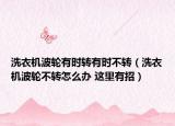 洗衣機波輪有時轉有時不轉（洗衣機波輪不轉怎么辦 這里有招）