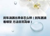 剎車油漏出來會怎么樣（剎車漏油看哪里 方法非常簡單）