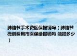 肺結(jié)節(jié)手術(shù)費醫(yī)保報銷嗎（肺結(jié)節(jié)微創(chuàng)費用市醫(yī)保給報銷嗎 能報多少）