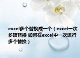 excel多個(gè)替換成一個(gè)（excel一次多項(xiàng)替換 如何在excel中一次進(jìn)行多個(gè)替換）