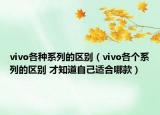 vivo各種系列的區(qū)別（vivo各個系列的區(qū)別 才知道自己適合哪款）