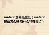 mate30屏幕亮度低（mate30屏幕怎么樣 有什么特殊亮點(diǎn)）
