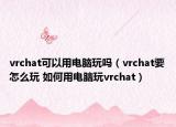 vrchat可以用電腦玩嗎（vrchat要怎么玩 如何用電腦玩vrchat）