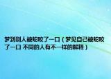 夢(mèng)到別人被蛇咬了一口（夢(mèng)見(jiàn)自己被蛇咬了一口 不同的人有不一樣的解釋）