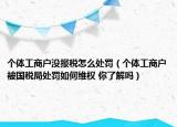 個體工商戶沒報稅怎么處罰（個體工商戶被國稅局處罰如何維權(quán) 你了解嗎）