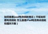 如何查看ipad電池損耗情況（平板如何看電池損耗 怎么查看iPad電池壽命損耗和循環(huán)次數(shù)）