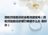 微粒貸提前還款會取消額度嗎（微粒貸提前還款銀行限額怎么辦 很好辦）