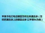 蘋果手機(jī)打電話鍵盤怎樣出來通訊錄（怎樣把通訊錄上的鍵盤去掉 以蘋果6s為例）
