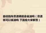 自動(dòng)擋車怠速調(diào)低會(huì)省油嗎（怠速低可以省油嗎 下面給大家解答）