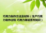 巧克力制作方法及材料（生產(chǎn)巧克力制作過程 巧克力基礎(chǔ)系列知識）