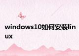 windows10如何安裝linux