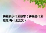 轉(zhuǎn)眼表示什么意思（轉(zhuǎn)眼是什么意思 有什么含義）