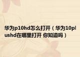 華為p10hd怎么打開（華為10plushd在哪里打開 你知道嗎）