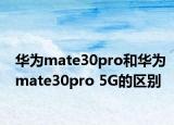 華為mate30pro和華為mate30pro 5G的區(qū)別