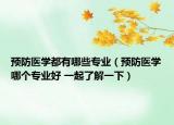 預防醫(yī)學都有哪些專業(yè)（預防醫(yī)學哪個專業(yè)好 一起了解一下）