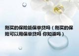 剛買的保險(xiǎn)能保單貸嗎（剛買的保險(xiǎn)可以用保單貸嗎 你知道嗎）