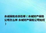 永誠保險(xiǎn)總部在哪（永城財(cái)產(chǎn)保險(xiǎn)公司怎么樣 永城財(cái)產(chǎn)保險(xiǎn)公司如何）