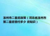 涿州市二套房政策（河北省涿州市第二套房首付多少 房知識(shí)）