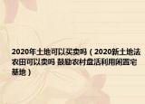 2020年土地可以買賣嗎（2020新土地法農(nóng)田可以賣嗎 鼓勵(lì)農(nóng)村盤活利用閑置宅基地）