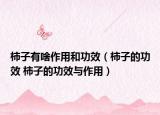 柿子有啥作用和功效（柿子的功效 柿子的功效與作用）