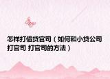 怎樣打借貸官司（如何和小貸公司打官司 打官司的方法）