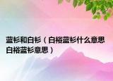 藍(lán)衫和白衫（白裕藍(lán)衫什么意思 白裕藍(lán)衫意思）