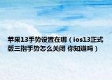 蘋(píng)果13手勢(shì)設(shè)置在哪（ios13正式版三指手勢(shì)怎么關(guān)閉 你知道嗎）