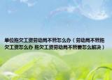 單位拖欠工資勞動局不管怎么辦（勞動局不管拖欠工資怎么辦 拖欠工資勞動局不管要怎么解決）