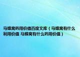 馬蜂窩藥用價(jià)值百度文庫（馬蜂窩有什么利用價(jià)值 馬蜂窩有什么藥用價(jià)值）