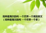 統(tǒng)帥是海爾的嗎 一個世界一個家的英文（統(tǒng)帥是海爾的嗎 一個世界一個家）