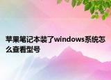 蘋果筆記本裝了windows系統(tǒng)怎么查看型號(hào)