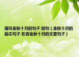描寫金秋十月的句子 短句（金秋十月的勵志句子 形容金秋十月的文章句子）