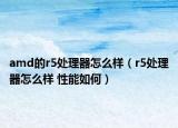 amd的r5處理器怎么樣（r5處理器怎么樣 性能如何）
