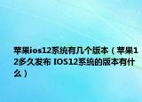 蘋(píng)果ios12系統(tǒng)有幾個(gè)版本（蘋(píng)果12多久發(fā)布 IOS12系統(tǒng)的版本有什么）