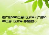 在廣州6000工資什么水平（廣州6000工資什么水平 請(qǐng)看回答）