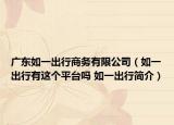 廣東如一出行商務(wù)有限公司（如一出行有這個平臺嗎 如一出行簡介）