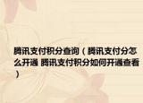 騰訊支付積分查詢（騰訊支付分怎么開(kāi)通 騰訊支付積分如何開(kāi)通查看）