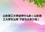 山東理工大學是學什么的（山東理工大學怎么樣 下面為大家介紹）