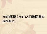 redis實(shí)操（redis入門(mén)教程 基本操作如下）