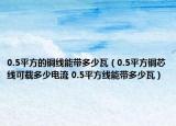 0.5平方的銅線能帶多少瓦（0.5平方銅芯線可載多少電流 0.5平方線能帶多少瓦）