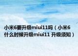 小米6要升級(jí)miui11嗎（小米6什么時(shí)候升級(jí)miui11 升級(jí)須知）