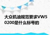 大眾機(jī)油規(guī)范要求VW50200是什么標(biāo)號(hào)的