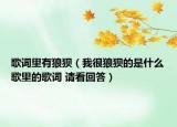 歌詞里有狼狽（我很狼狽的是什么歌里的歌詞 請看回答）