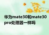華為mate30和mate30pro處理器一樣嗎