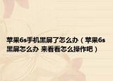 蘋果6s手機黑屏了怎么辦（蘋果6s黑屏怎么辦 來看看怎么操作吧）