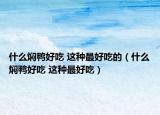 什么燜鴨好吃 這種最好吃的（什么燜鴨好吃 這種最好吃）