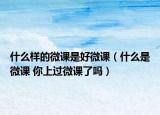 什么樣的微課是好微課（什么是微課 你上過(guò)微課了嗎）